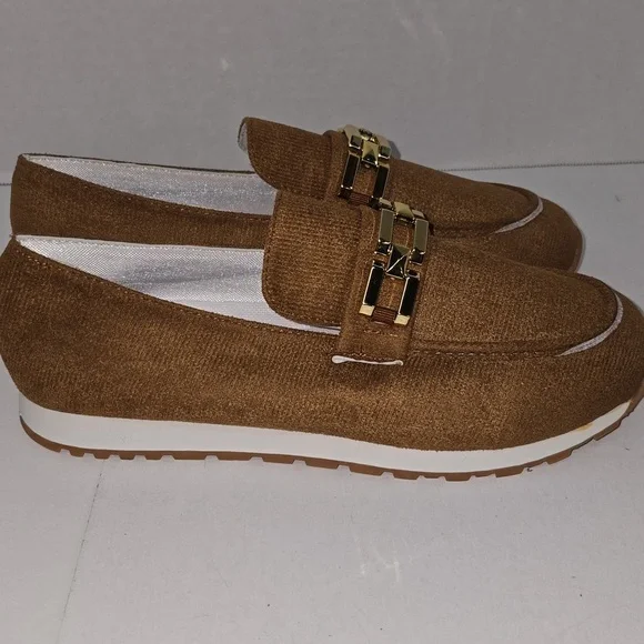 SHEIN Brown and Gold Flats Moccasin-Style Loafers - Picture 6 of 11